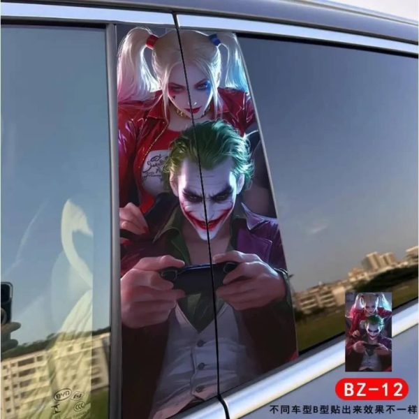 برچسب ماشین ضد آب جوکر و هارلی